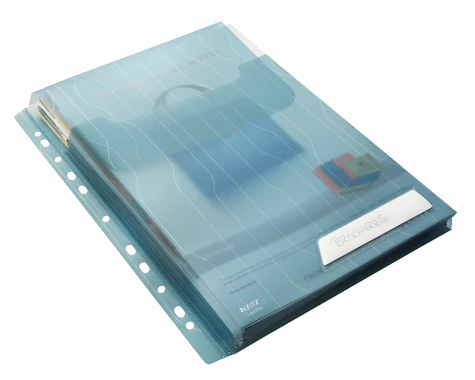 Folder groszkowy Leitz CombiFile, poszerzany, z klapką, A4, do 150 kartek, 200µm, 3 sztuki, niebieski